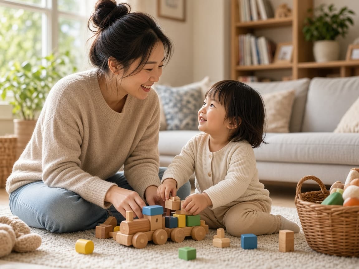 Parent caring for a young child at home