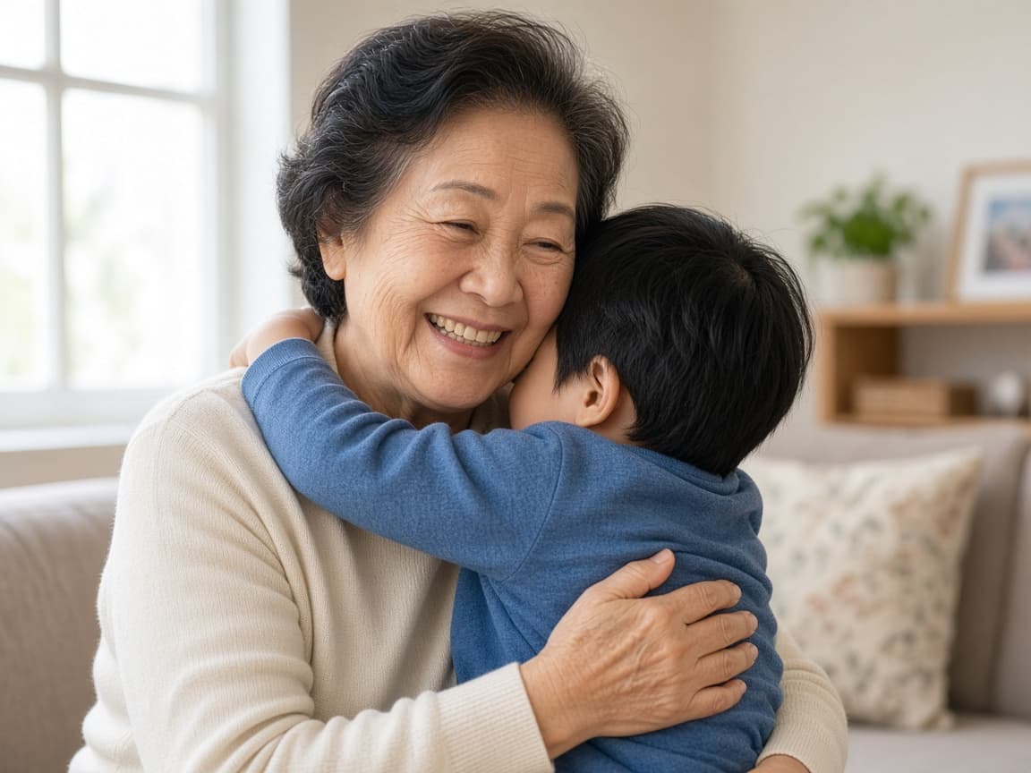 Grandparent visiting family in New Zealand